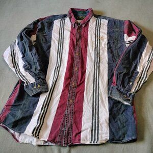 Vintage 1996 Atlanta Olympics Long Sleeve Striped Button Up Shirt Size XL